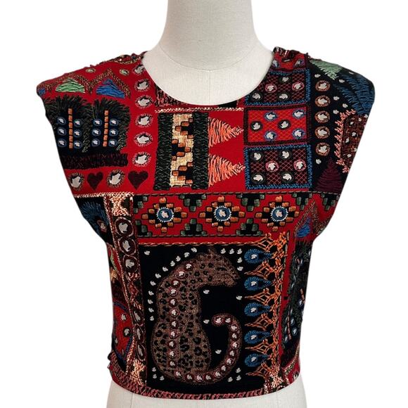 NWT Anthropologie x Farm Rio Geo Crop Top - Picture 3 of 9